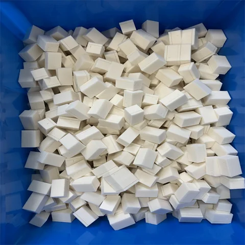 White silicone foam laminated parts